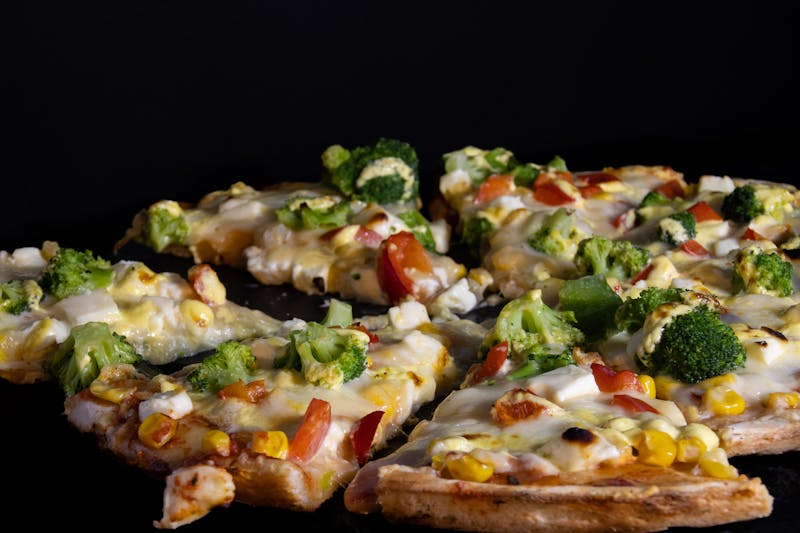 Four Cheese pizza with mozzarella ricotta gouda and Parmesan